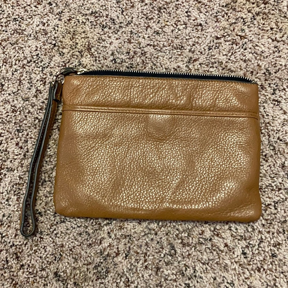 Aimee Kestenberg tan leather clutch